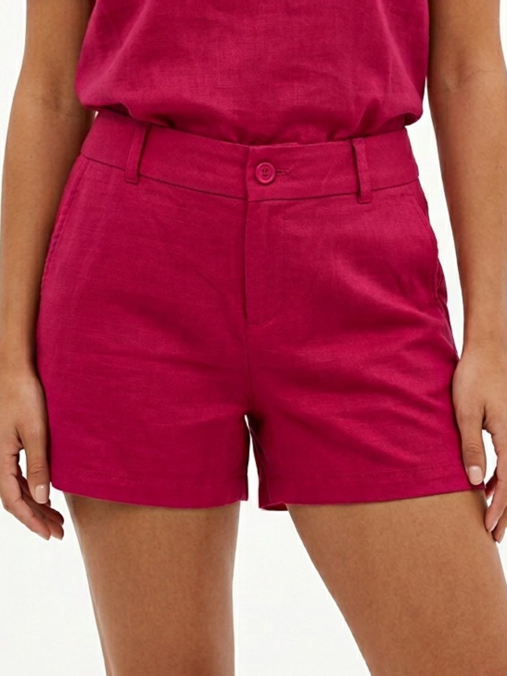 LOFT | High-Rise Deep Pink Coral Cotton 6” Shorts Women’s Size 4